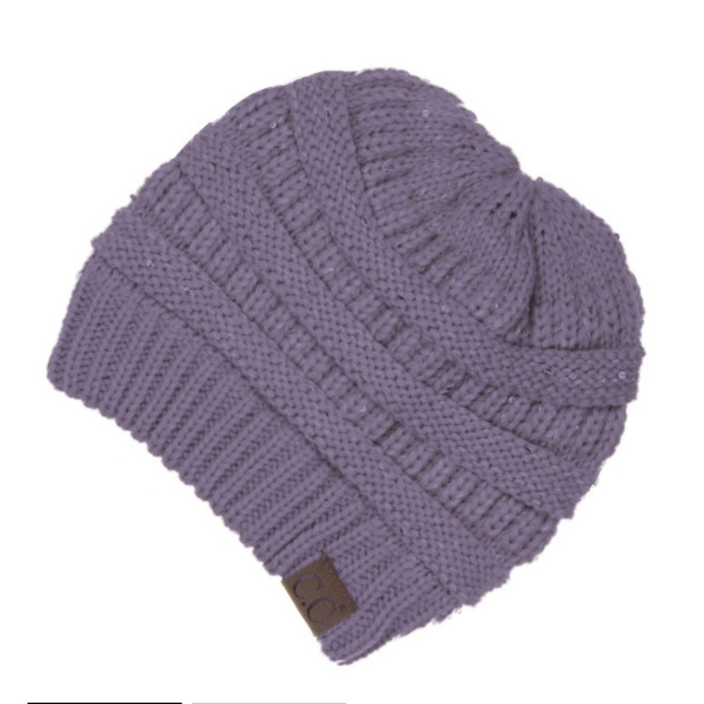 C.C. Sequin Violet Beanie. NWT
